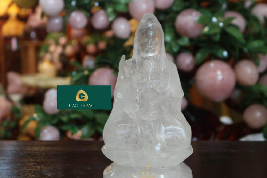 Tượng Phật Bà Quan Âm Bằng Đá Thạch Anh