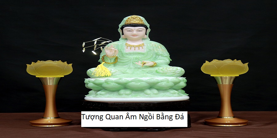 Tượng Quan Âm Ngồi Bằng Đá